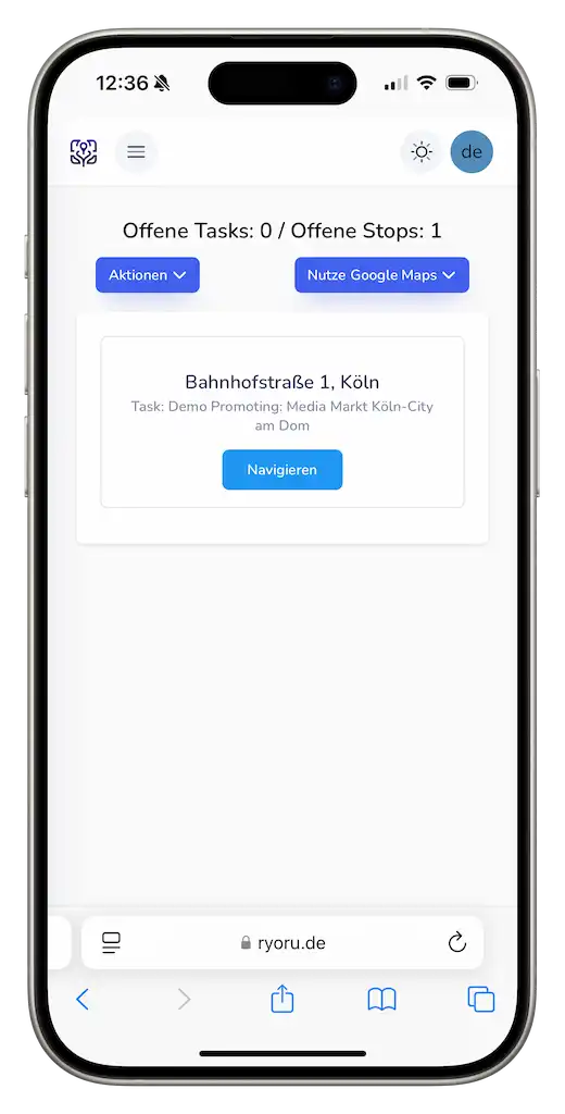 RYORU auf dem iPhone